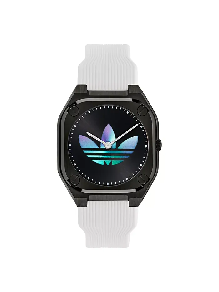 Унисекс аналоговые белые силиконовые часы, 39 мм adidas