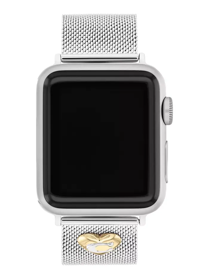 Браслет из серебристой нержавеющей стали с сетчатым плетением для Apple Watch 38, 40, 41 мм COACH