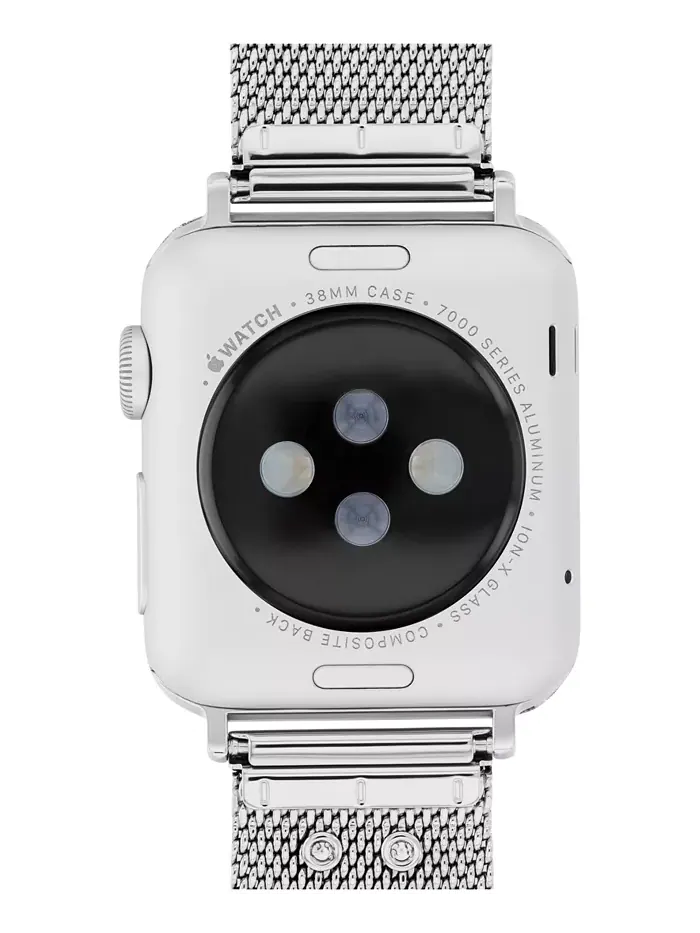 Браслет из серебристой нержавеющей стали с сетчатым плетением для Apple Watch 38, 40, 41 мм COACH — изображение 4 из 5