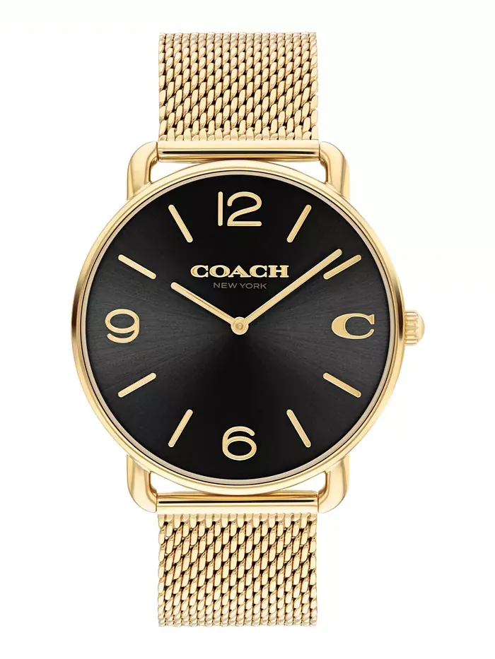 Унисекс-часы Elliot с золотистым браслетом из нержавеющей стали, 41 мм COACH