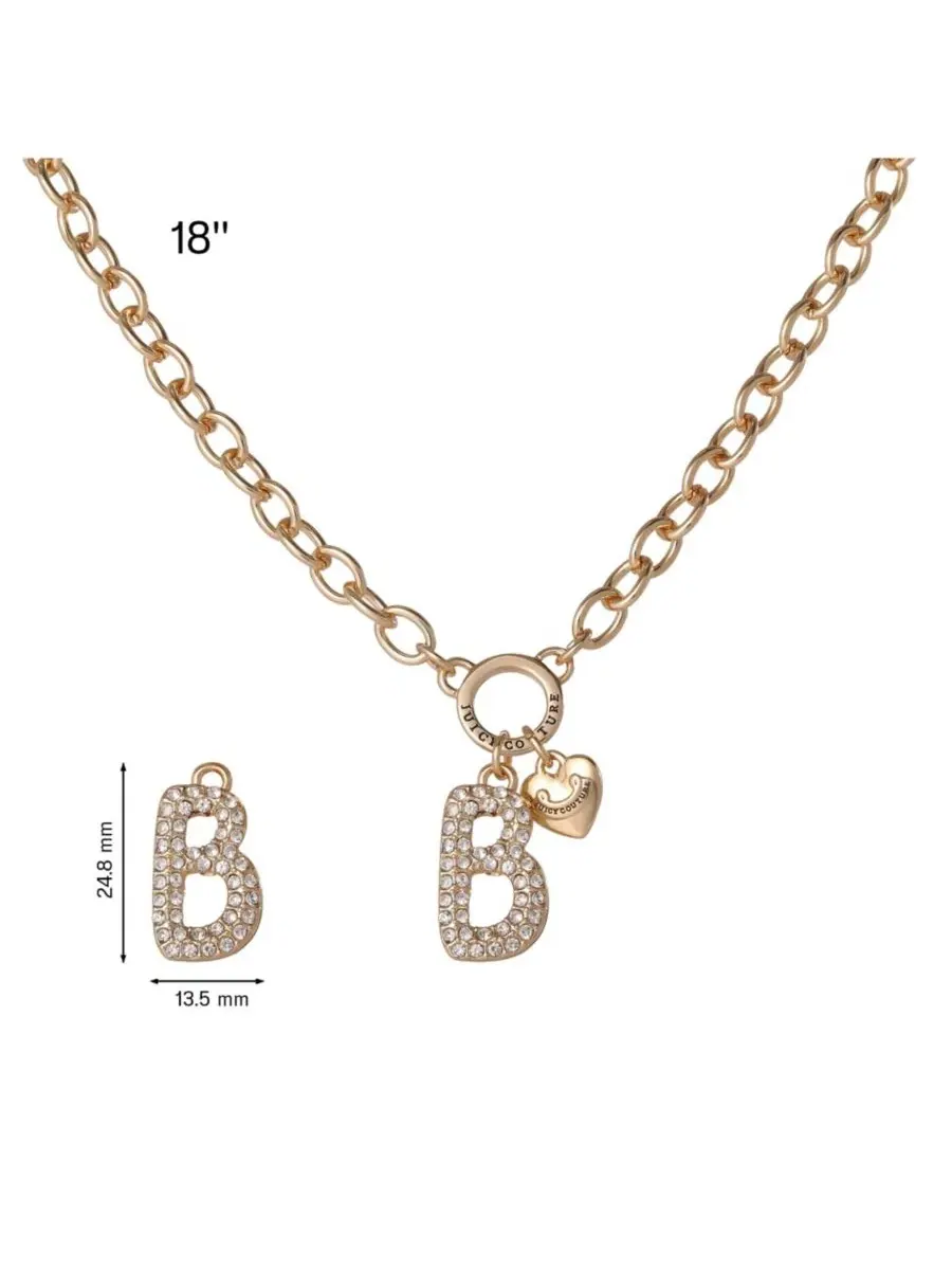 Колье-подвеска с буквой, с кристаллами Juicy Couture, Letter B — изображение 5 из 6