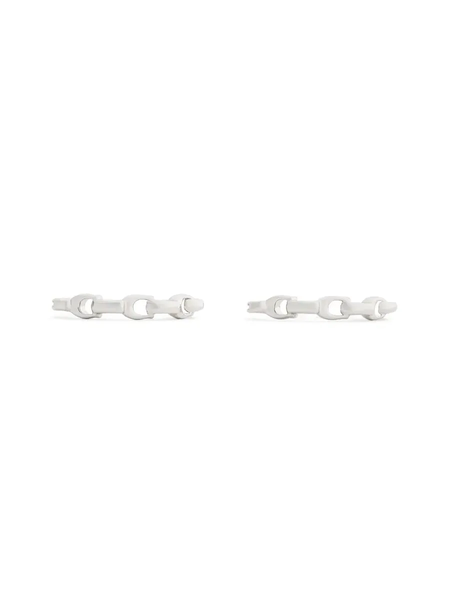 Серьги-кольца Rhodium Signature C Chain Coach — изображение 4 из 5