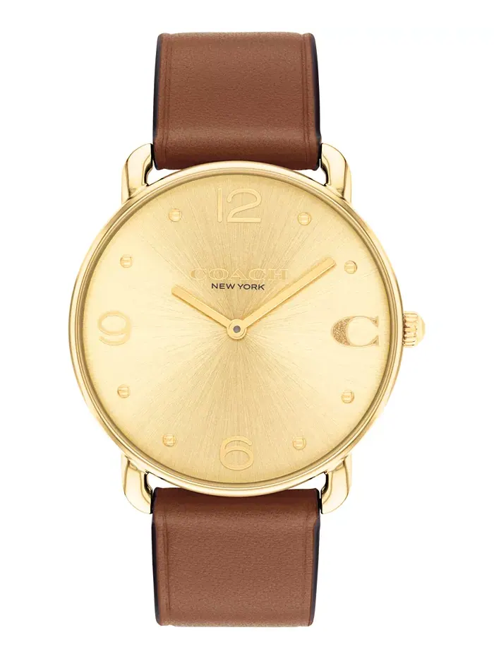 Унисекс-часы Elliot с кожаным ремешком, 36 мм COACH