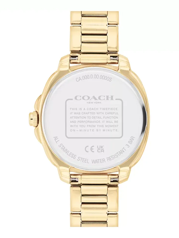 Женские часы Kitt с браслетом из нержавеющей стали золотистого оттенка, 34 мм COACH — изображение 3 из 6