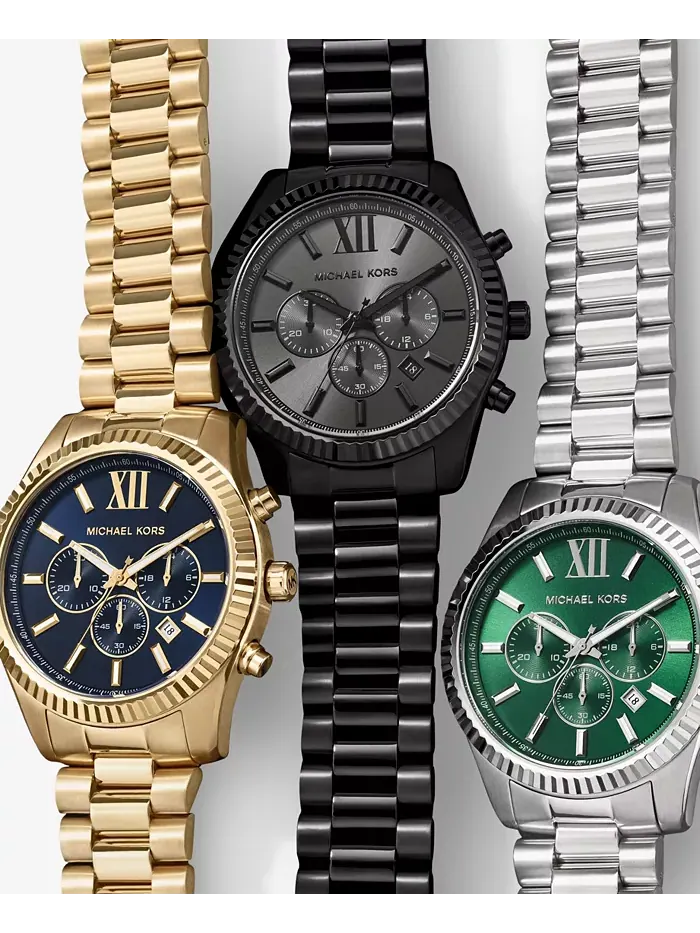 Мужские часы Lexington Chronograph с серебристым корпусом из нержавеющей стали, 44 мм Michael Kors — изображение 5 из 5