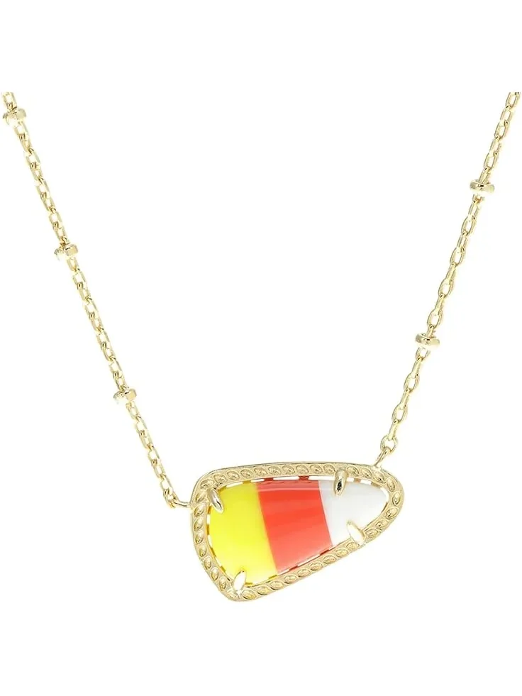 Женское короткое колье с подвеской в виде конфеты «кукурузные зерна» Kendra Scott — золотистый