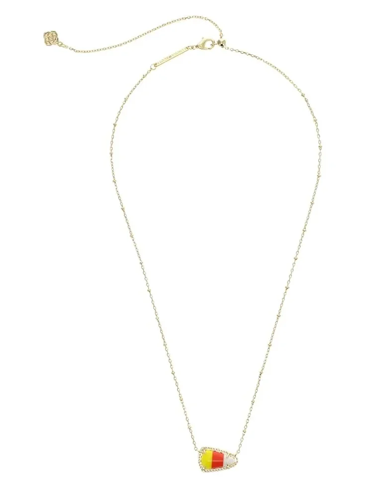Женское короткое колье с подвеской в виде конфеты «кукурузные зерна» Kendra Scott — изображение 2 из 2, оттенок золотистый