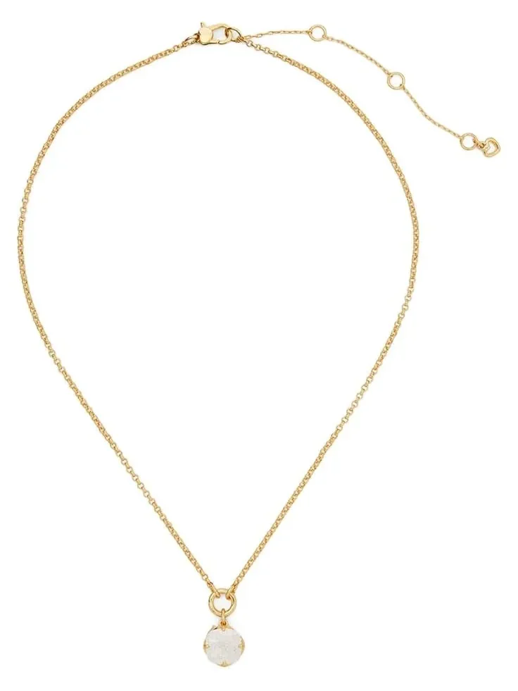 Женский кулон в виде цветка в форме лопатки, 10 мм. Kate Spade New York — изображение 2 из 2, оттенок прозрачный/золотистый