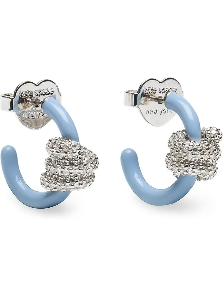 Women's Kate Spade New York Ropes & Knots Pave Knot Hoops — изображение 1 из 2, оттенок синий/серебристый