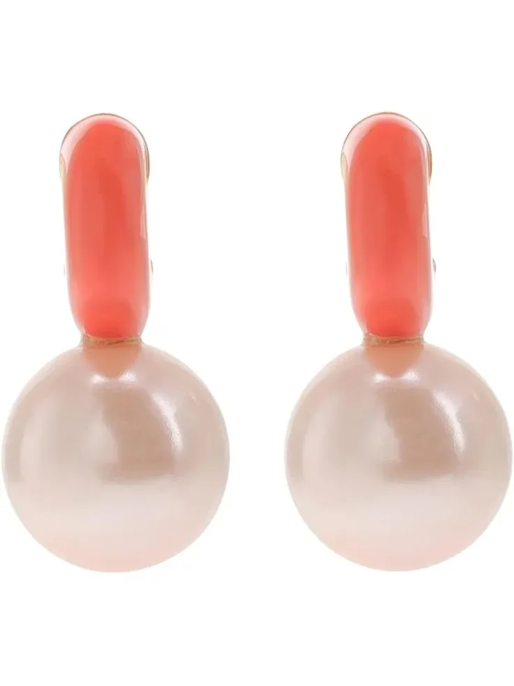 Женские серьги-кольца Bright Spots Drop Huggies Kate Spade New York — изображение 1 из 2, оттенок коралл