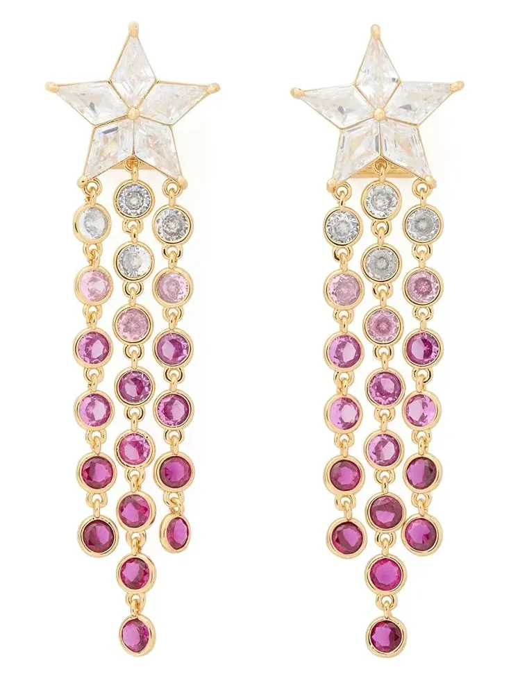 Женские серьги «Звезда Космоса» с бахромой Kate Spade New York — изображение 1 из 1, оттенок красный мульти