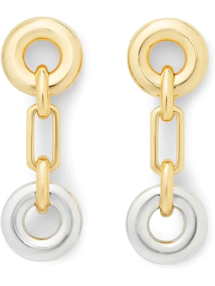 Женские серьги-кольца с переплетенными линиями Kate Spade New York — изображение 1 из 1, оттенок серебристый золотистый