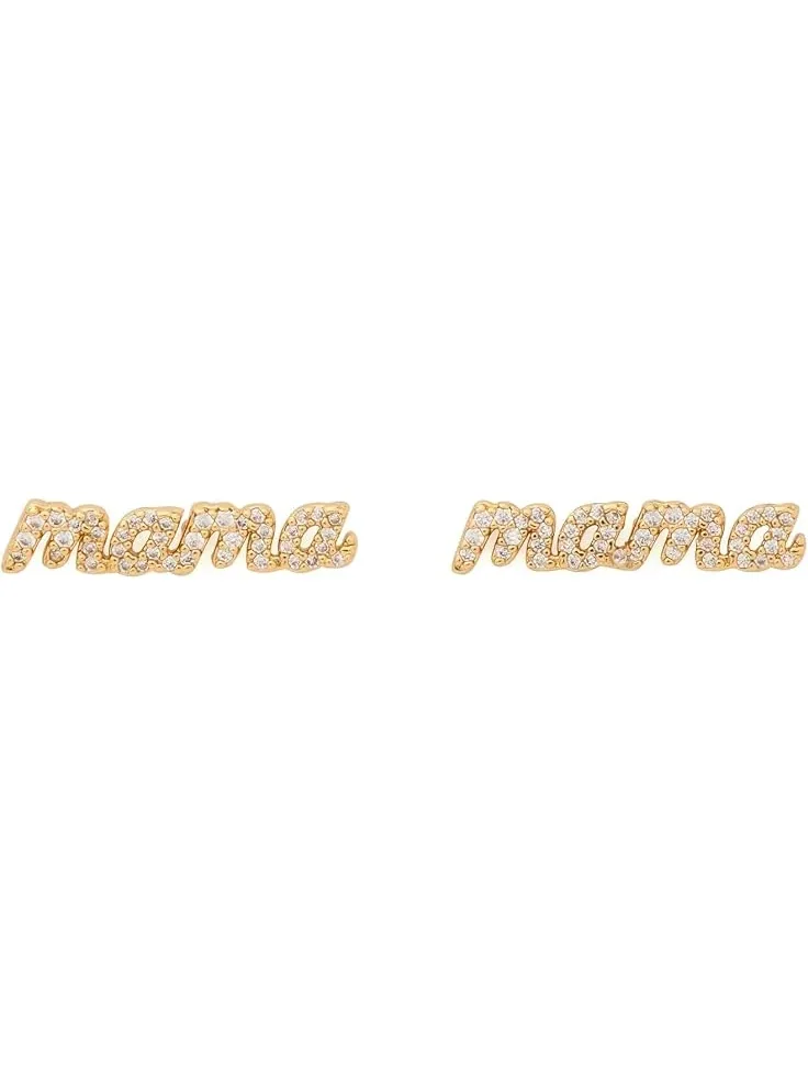 Женские серьги-гвоздики Mama Pave Kate Spade New York — изображение 1 из 2, оттенок прозрачный/золотистый