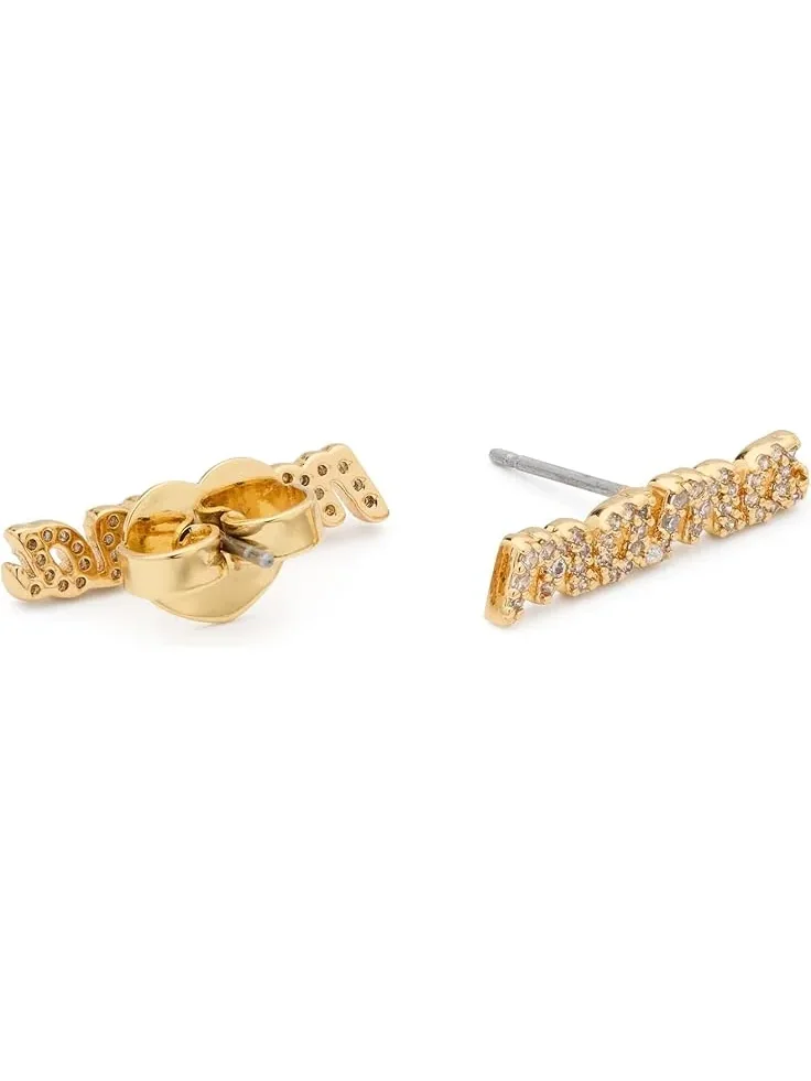Женские серьги-гвоздики Mama Pave Kate Spade New York — изображение 2 из 2, оттенок прозрачный/золотистый