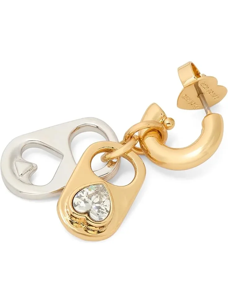 Women's Kate Spade New York Snack Time Pull Tab Charm Huggies — изображение 2 из 2, оттенок серебристый золотистый
