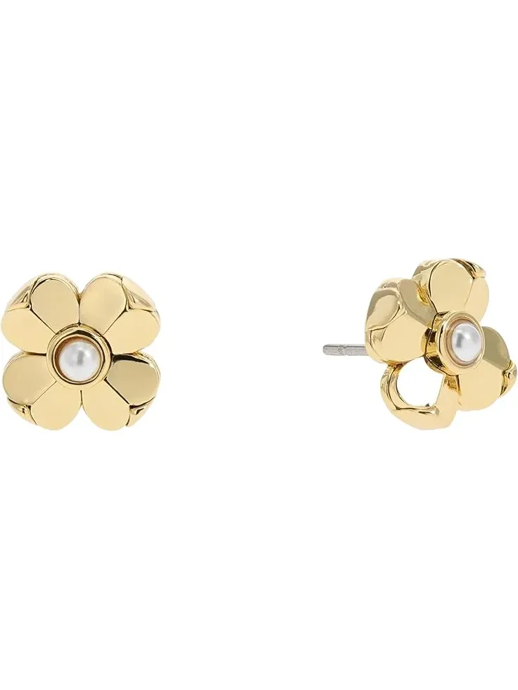 Женские серьги-гвоздики «Расплавленное стекло» Kate Spade New York — изображение 1 из 2, оттенок золотистый кремовый