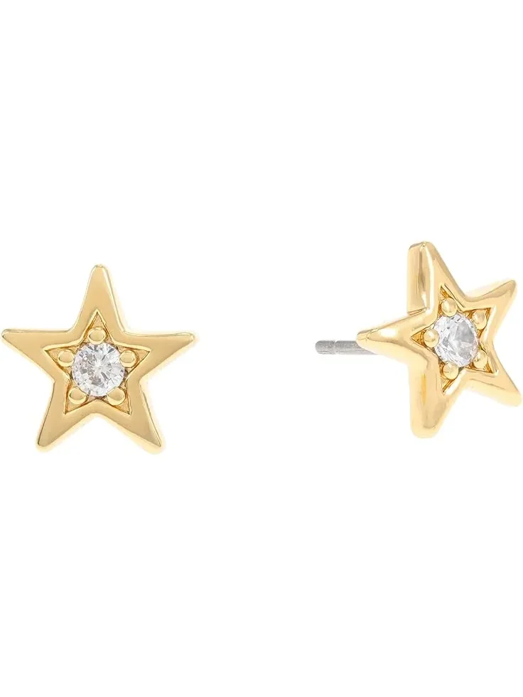 Женские серьги-гвоздики «Расплавленное стекло» Kate Spade New York — изображение 1 из 1, оттенок прозрачный/золотистый