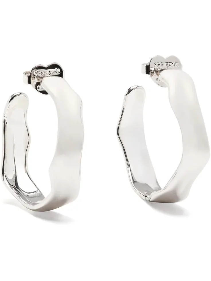 Women's Kate Spade New York Molten Hoops — изображение 1 из 2, оттенок серебряный