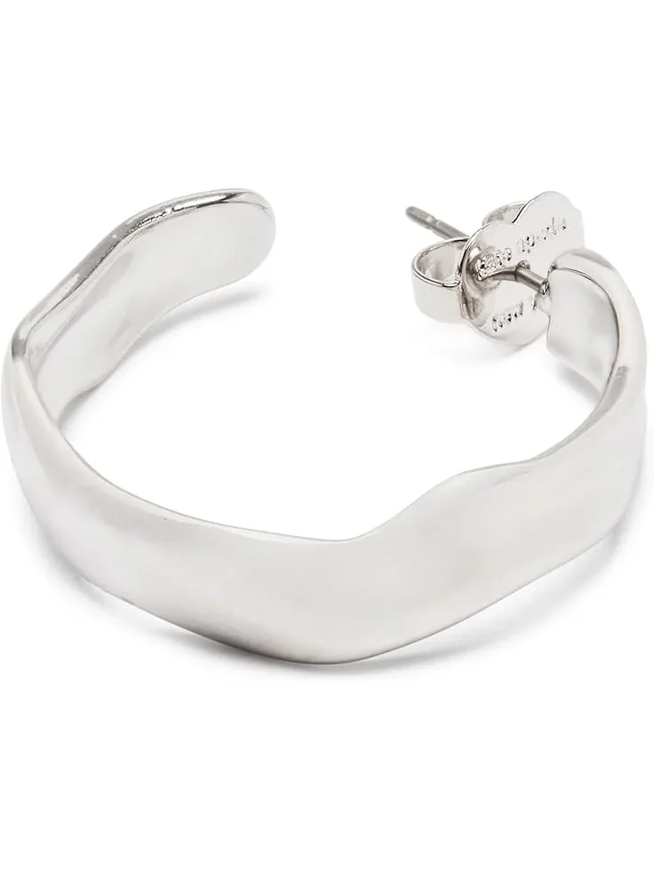 Women's Kate Spade New York Molten Hoops — изображение 2 из 2, оттенок серебряный