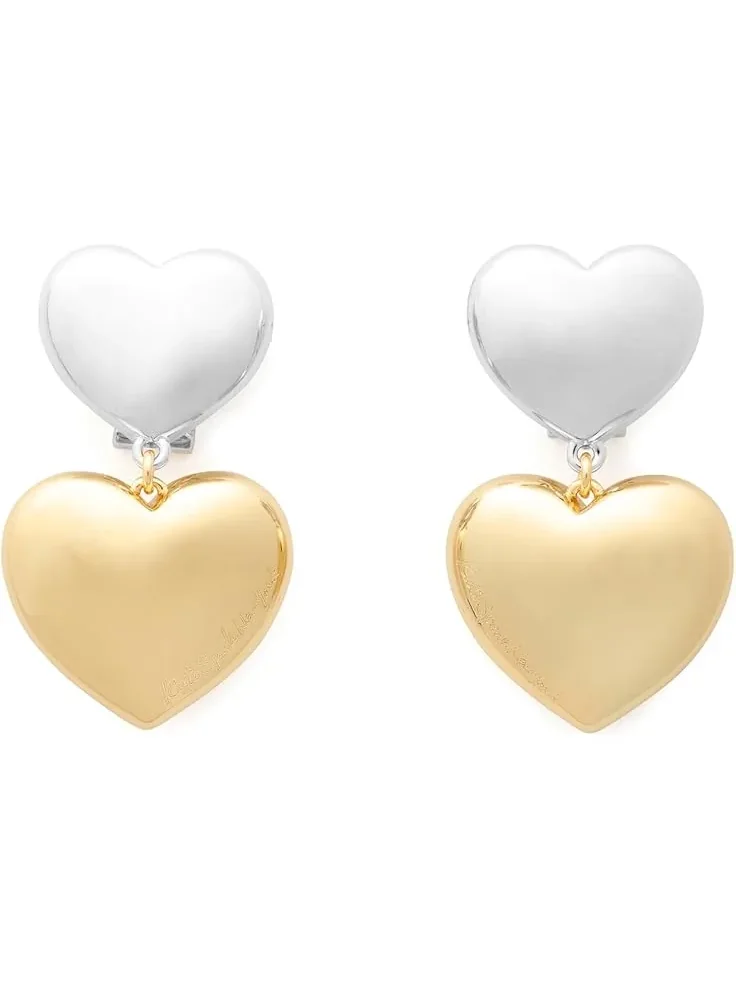 Женские серьги «Сердечко, которое ты уронила» Kate Spade New York — изображение 1 из 1, оттенок серебристый золотистый