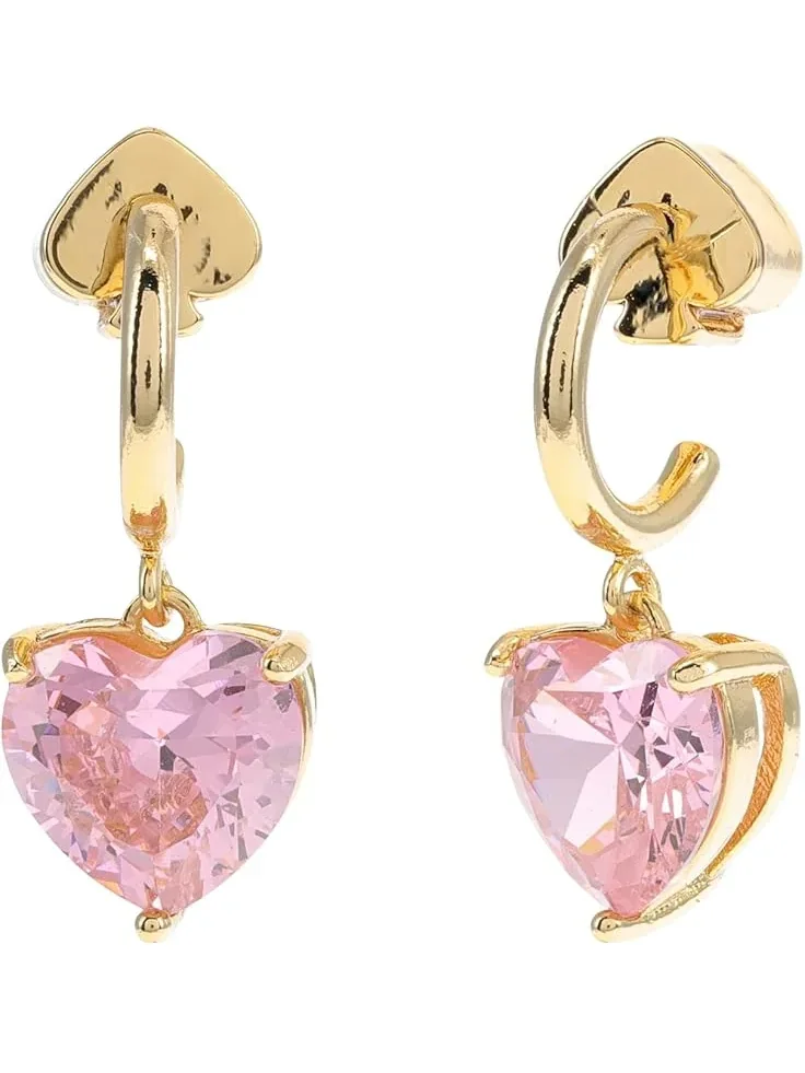Женские серьги-кольца My Love Heart Huggies Kate Spade New York — изображение 1 из 2, оттенок розовый