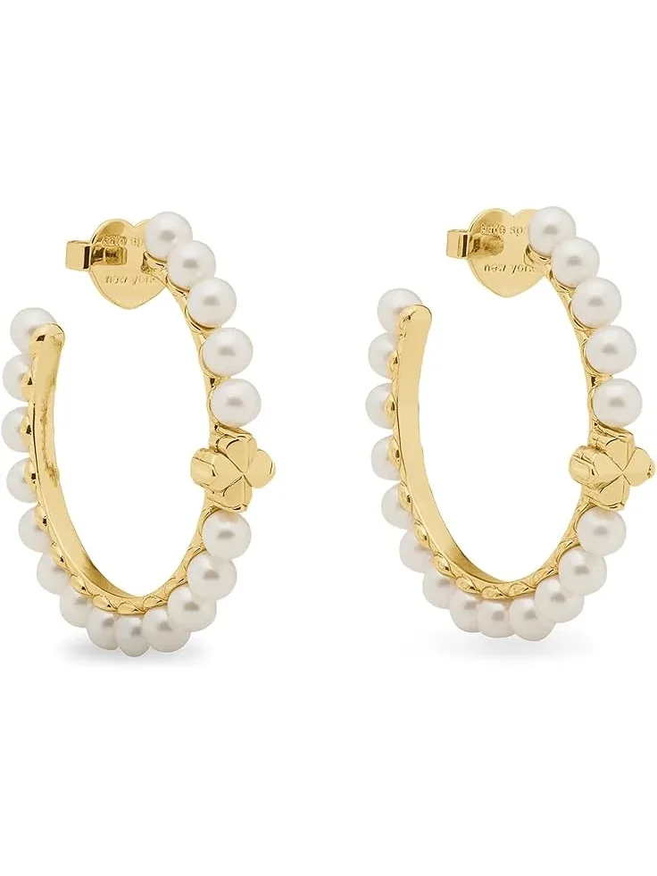 Женские большие маленькие серьги-кольца Kate Spade New York — изображение 1 из 1, оттенок золотистый