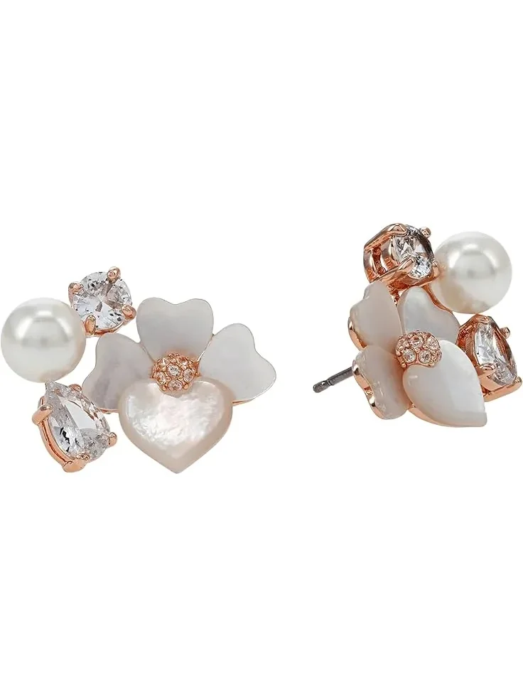 Женские серьги-гвоздики с россыпью фиалок. Kate Spade New York — изображение 1 из 1, оттенок белый мульти