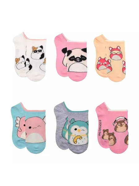Squishmallows набор коротких носков для девочек, 6 пар