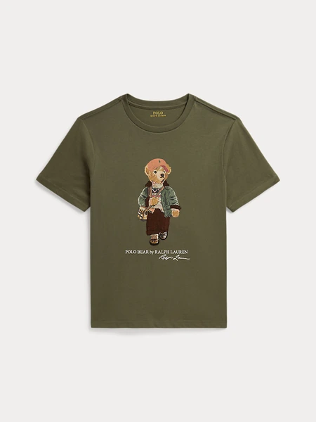 Футболка с принтом Polo Bear из хлопкового трикотажа