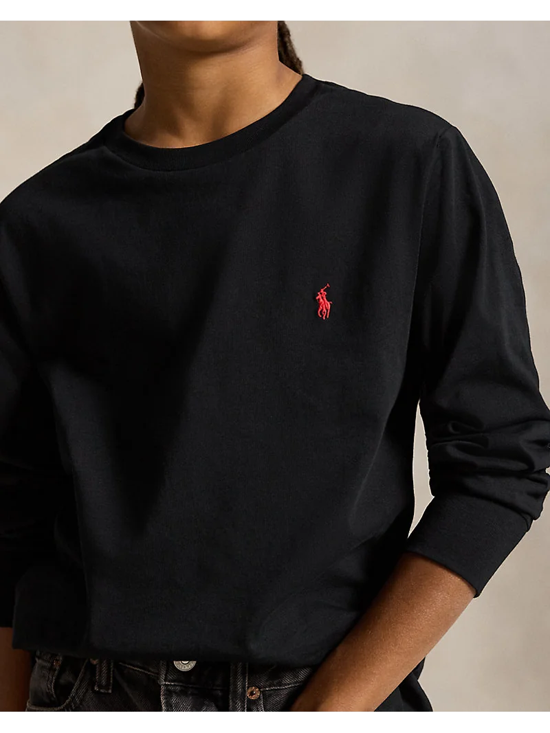 Футболка Ralph Lauren с длинным рукавом из хлопкового джерси — 5