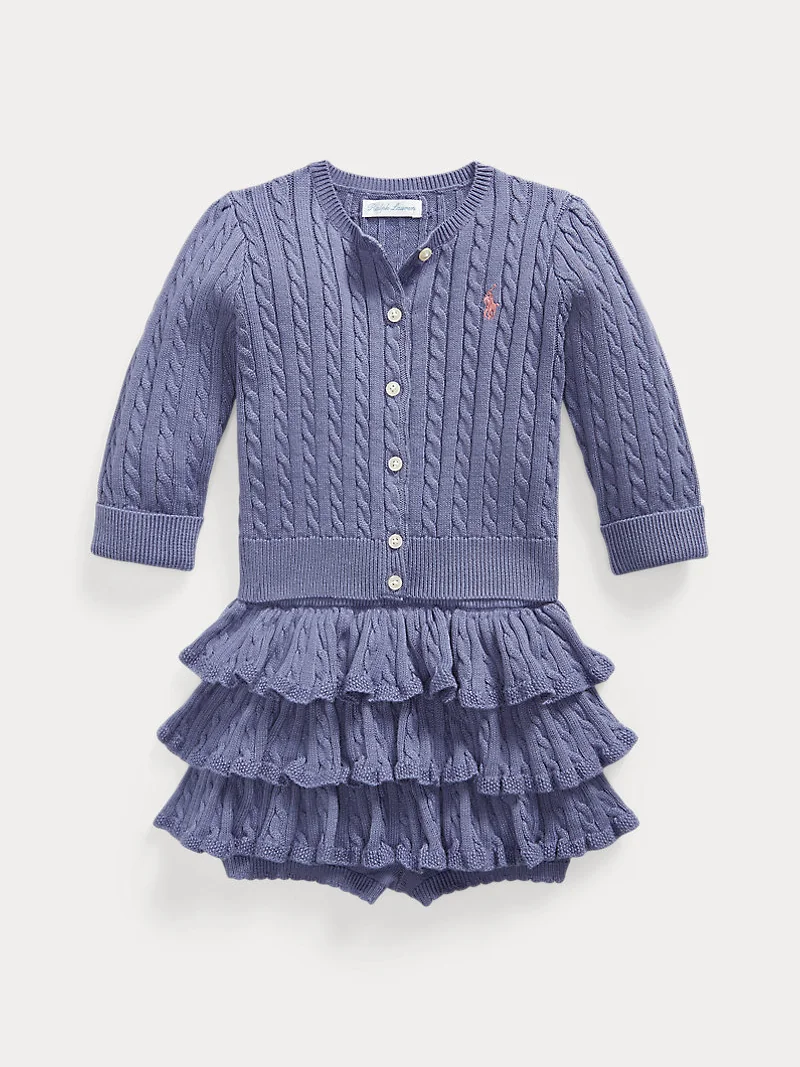 Комплект кардиган и юбка-шорты Ralph Lauren с косами — 1