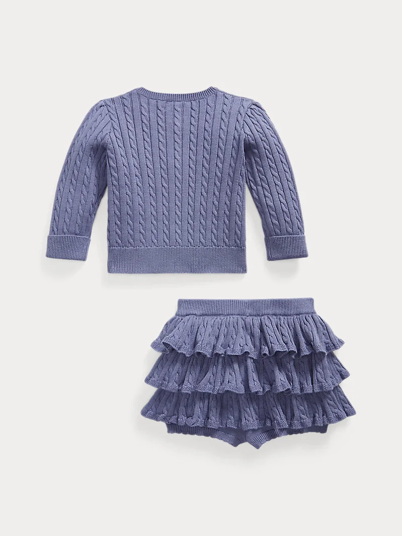 Комплект кардиган и юбка-шорты Ralph Lauren с косами — 2