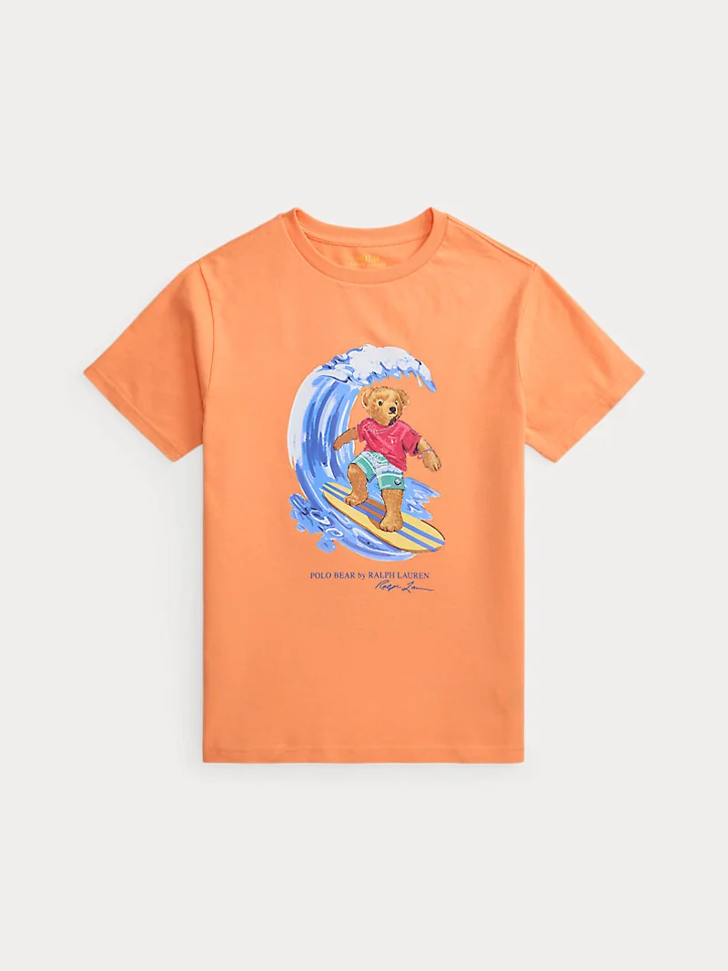 Хлопковая футболка Polo Bear с сёрфингом — 1