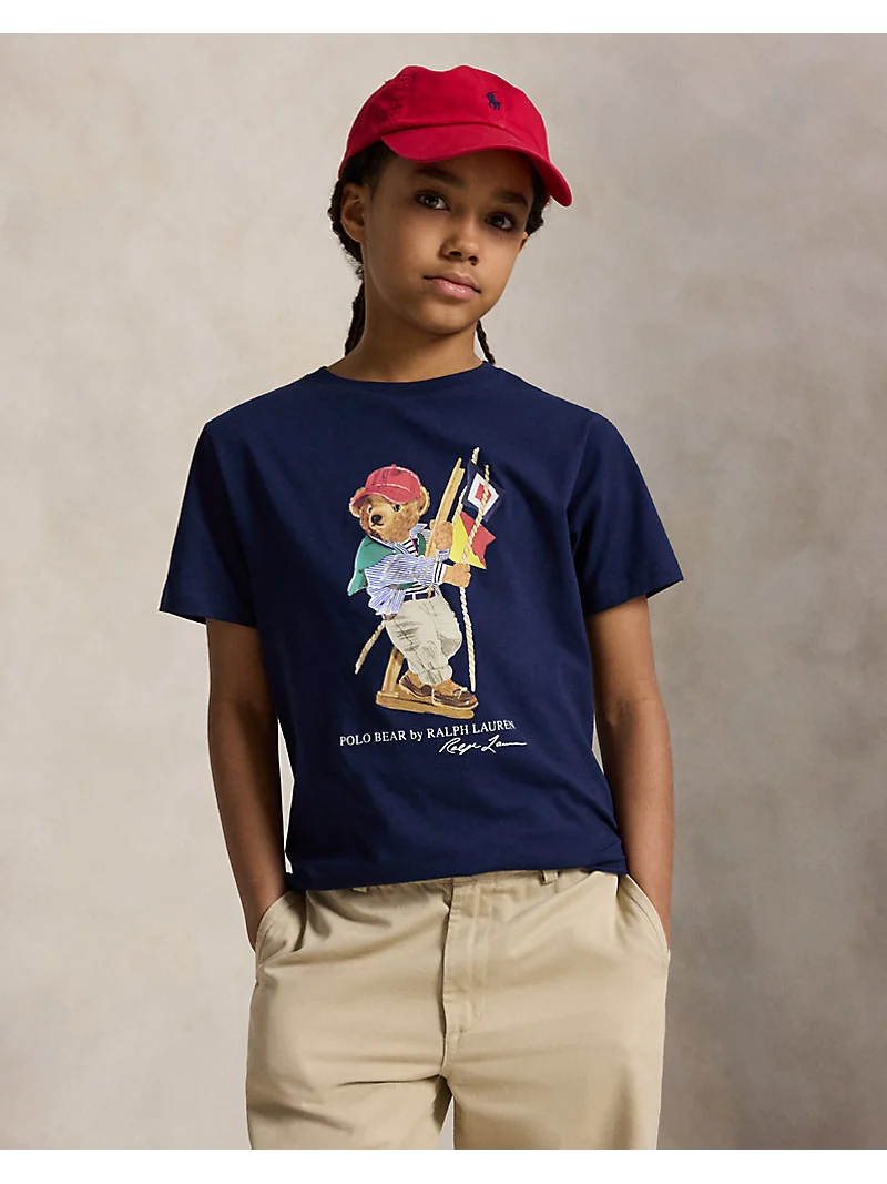 Хлопковая футболка Polo Bear с морским принтом — 1