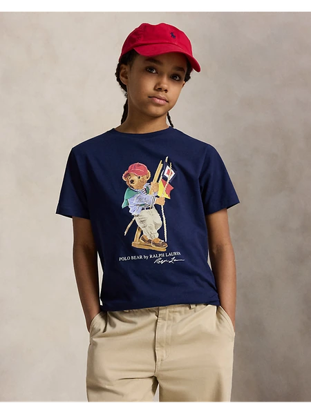 Хлопковая футболка Polo Bear с морским принтом