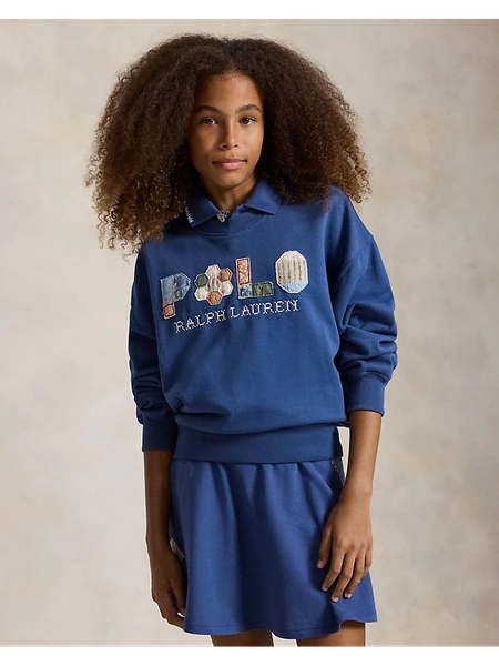 Свитшот с логотипом Polo в стиле пэчворк