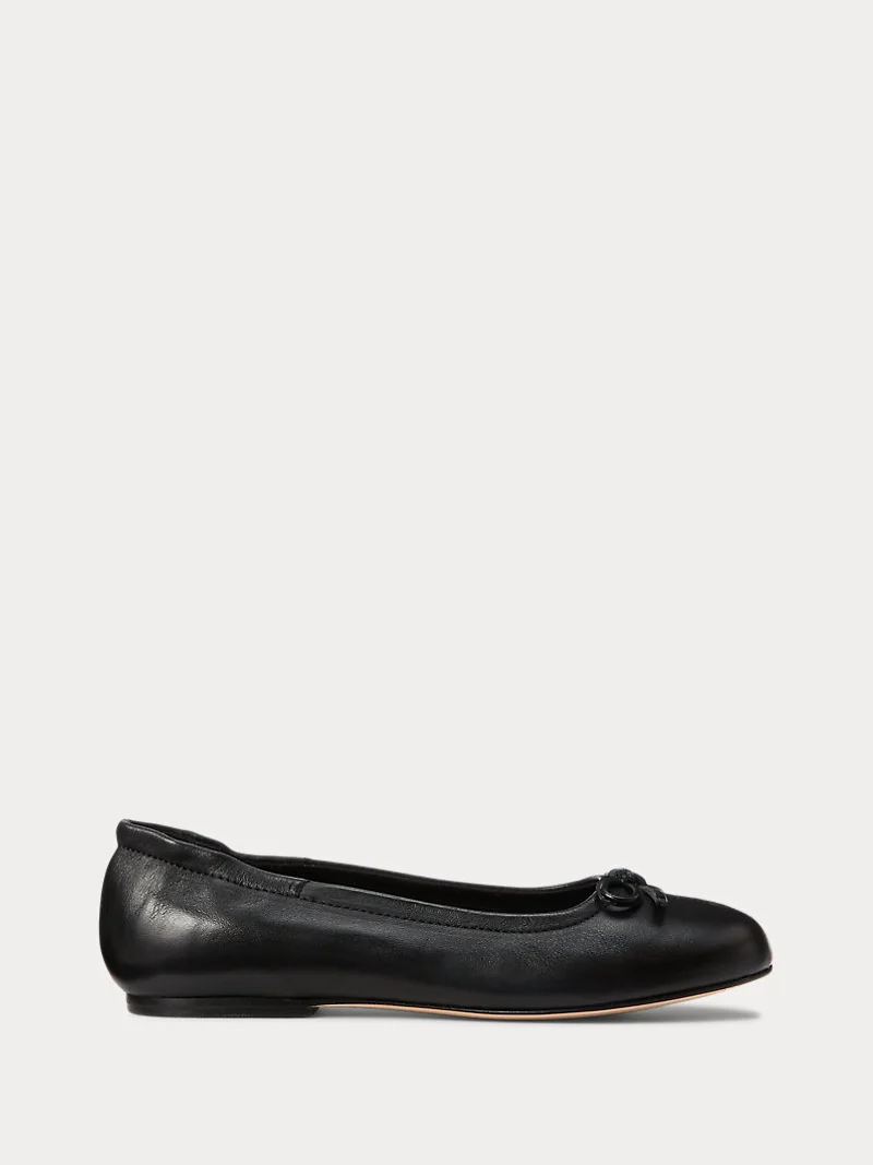 Кожаные балетки Ralph Lauren с логотипом Pony — 1