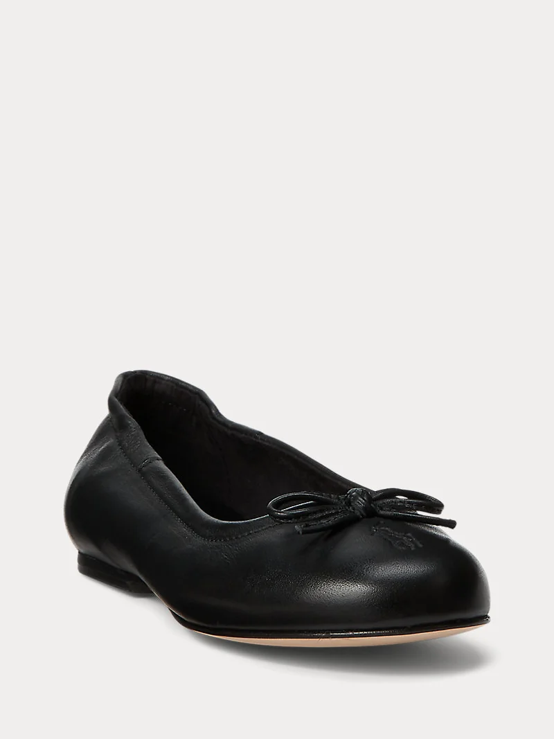 Кожаные балетки Ralph Lauren с логотипом Pony — 2