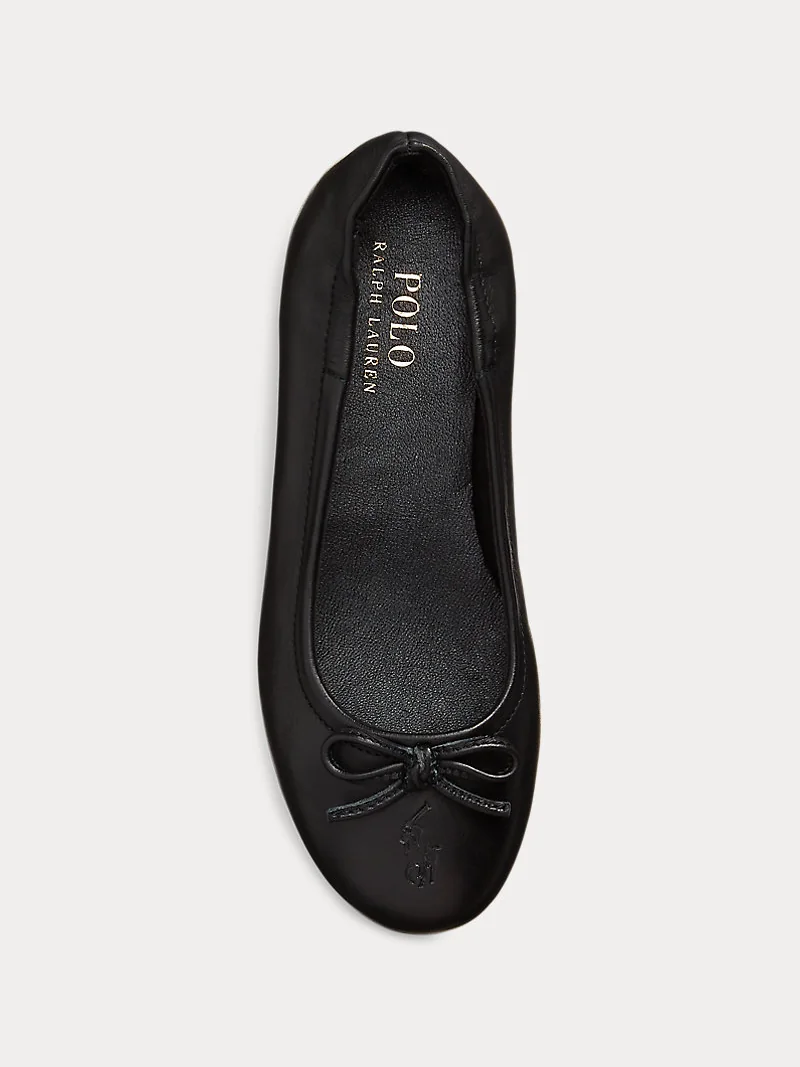 Кожаные балетки Ralph Lauren с логотипом Pony — 4
