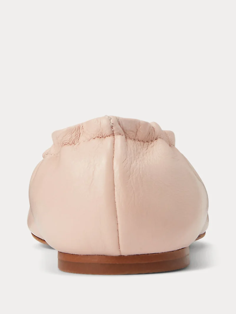 Кожаные балетки Ralph Lauren с логотипом Pony — 3