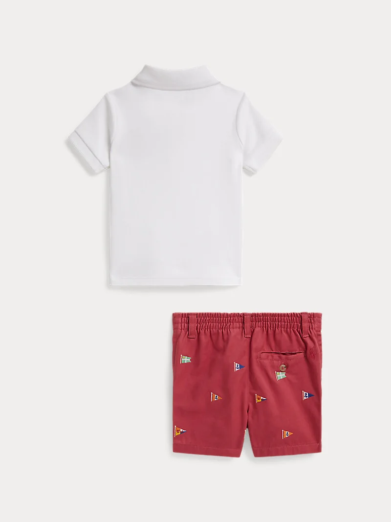 Комплект: рубашка-поло и шорты с вышивкой Polo Bear — 2