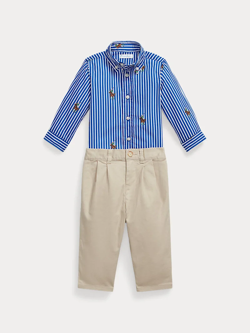 Комплект рубашка и брюки Polo Bear в полоску — 1