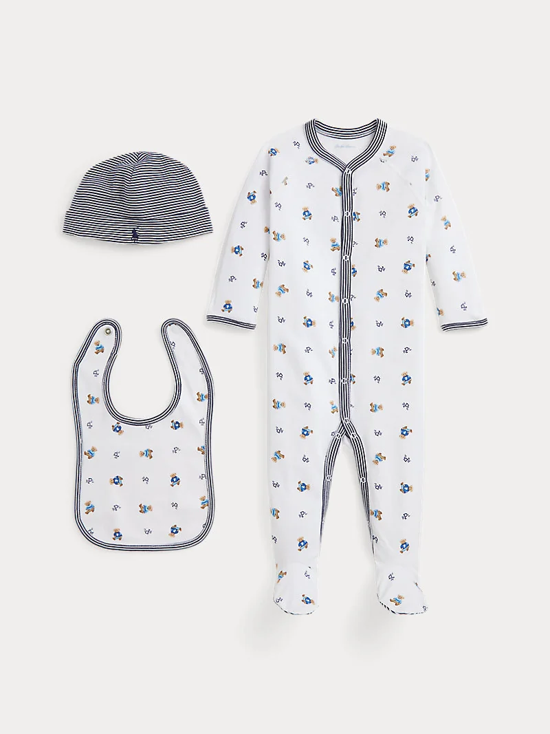 Подарочный набор Polo Bear из трёх предметов бело-голубой — 2