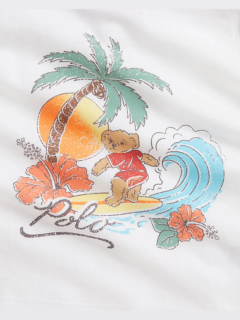 Комплект футболка Polo Bear и шорты белый девочке — 3