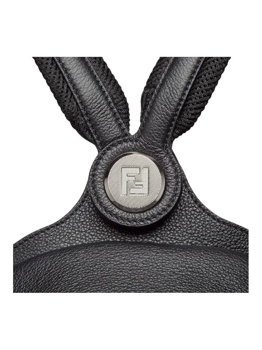 Кожаный рюкзак Fendi с гравировкой логотипа — изображение 4 из 4, черный