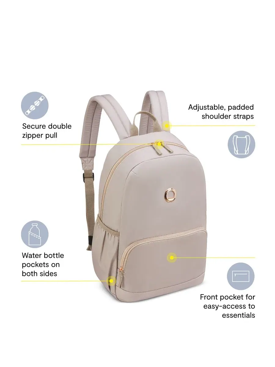 Рюкзак для ноутбука Delsey Paris Sunny — изображение 2 из 10, бежевый