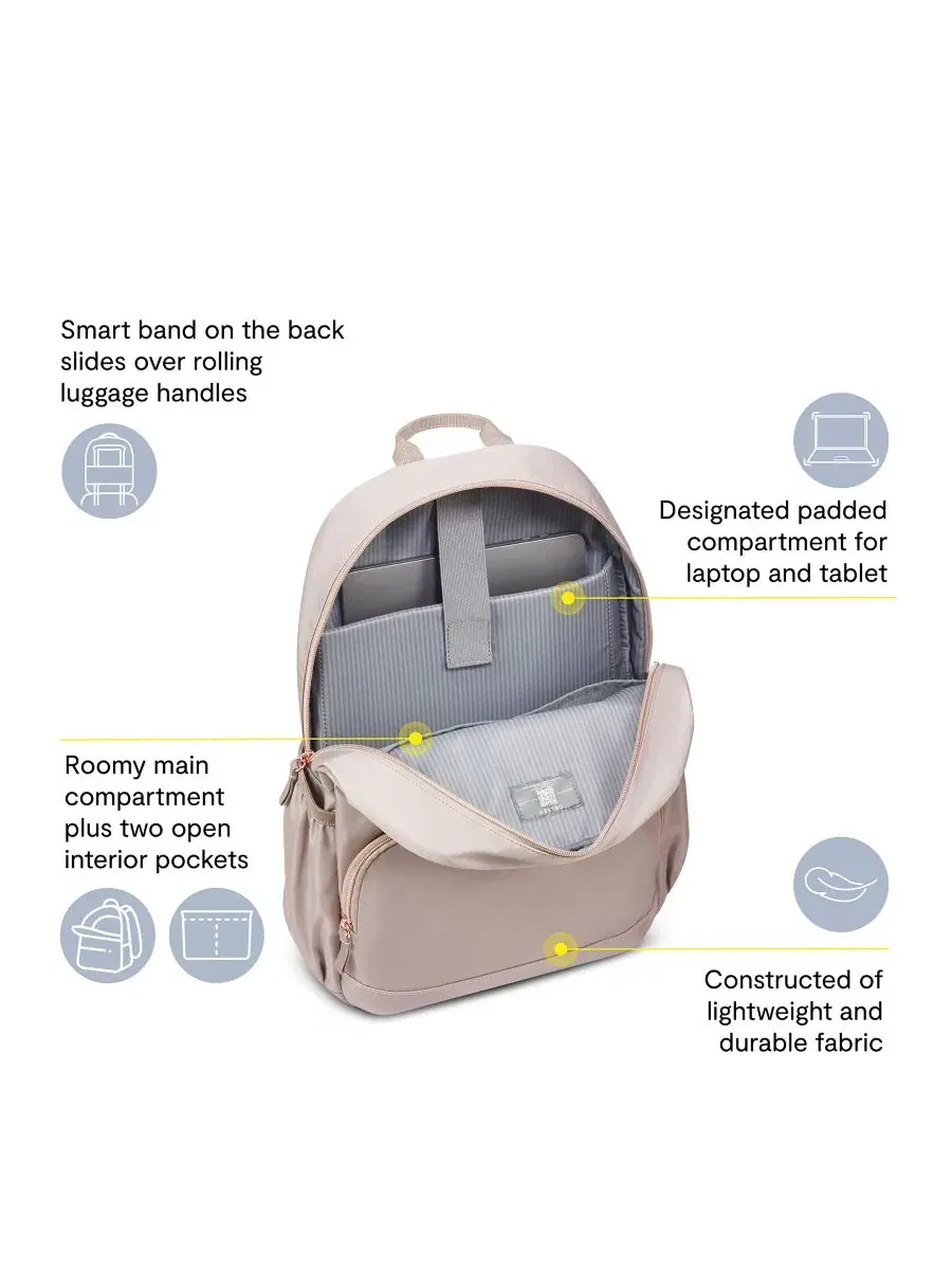 Рюкзак для ноутбука Delsey Paris Sunny — изображение 3 из 10, бежевый