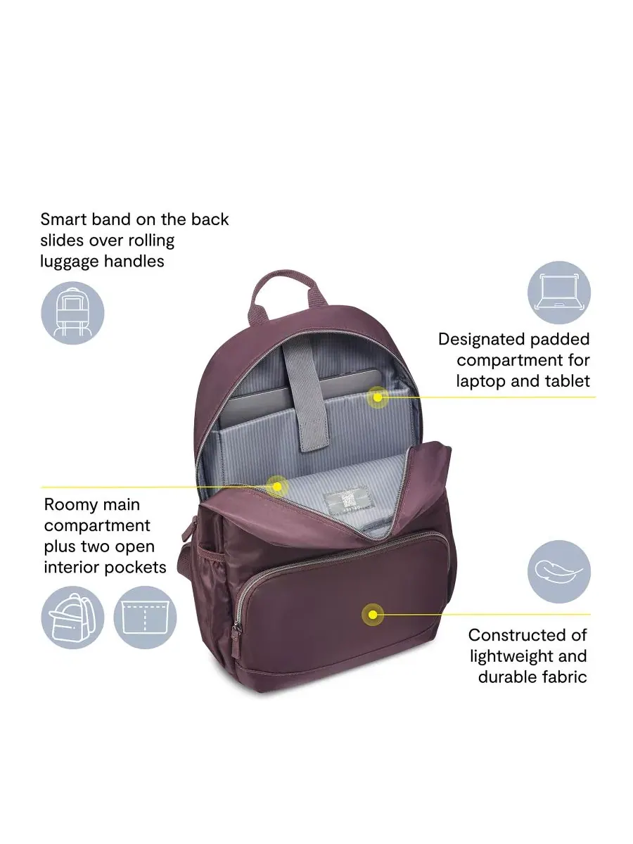 Рюкзак с отделением для ноутбука до 15.6" Delsey Paris Sunny, Cocoa Powder — изображение 3 из 9