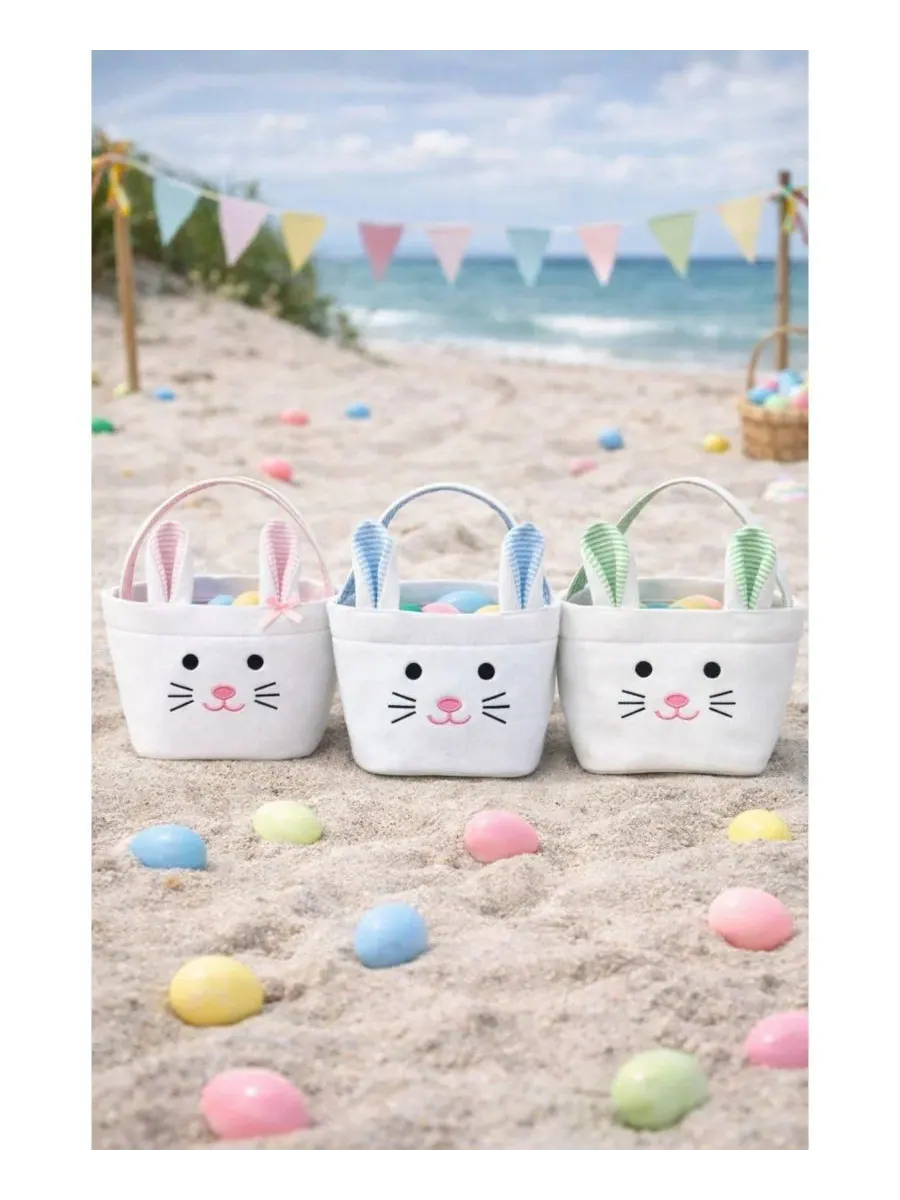 Сумка-шопер детская с кроликом Bitty Bunny Basket Bits & Bows — изображение 3 из 3, зеленый