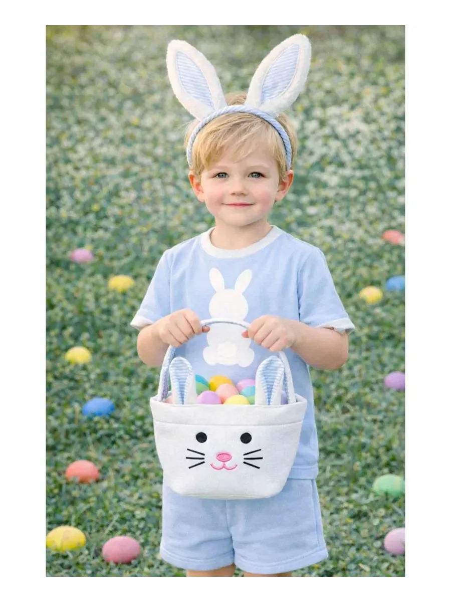 Мини-сумка-корзинка Bitty Bunny Basket с кроликом Bits & Bows — изображение 2 из 3, синий